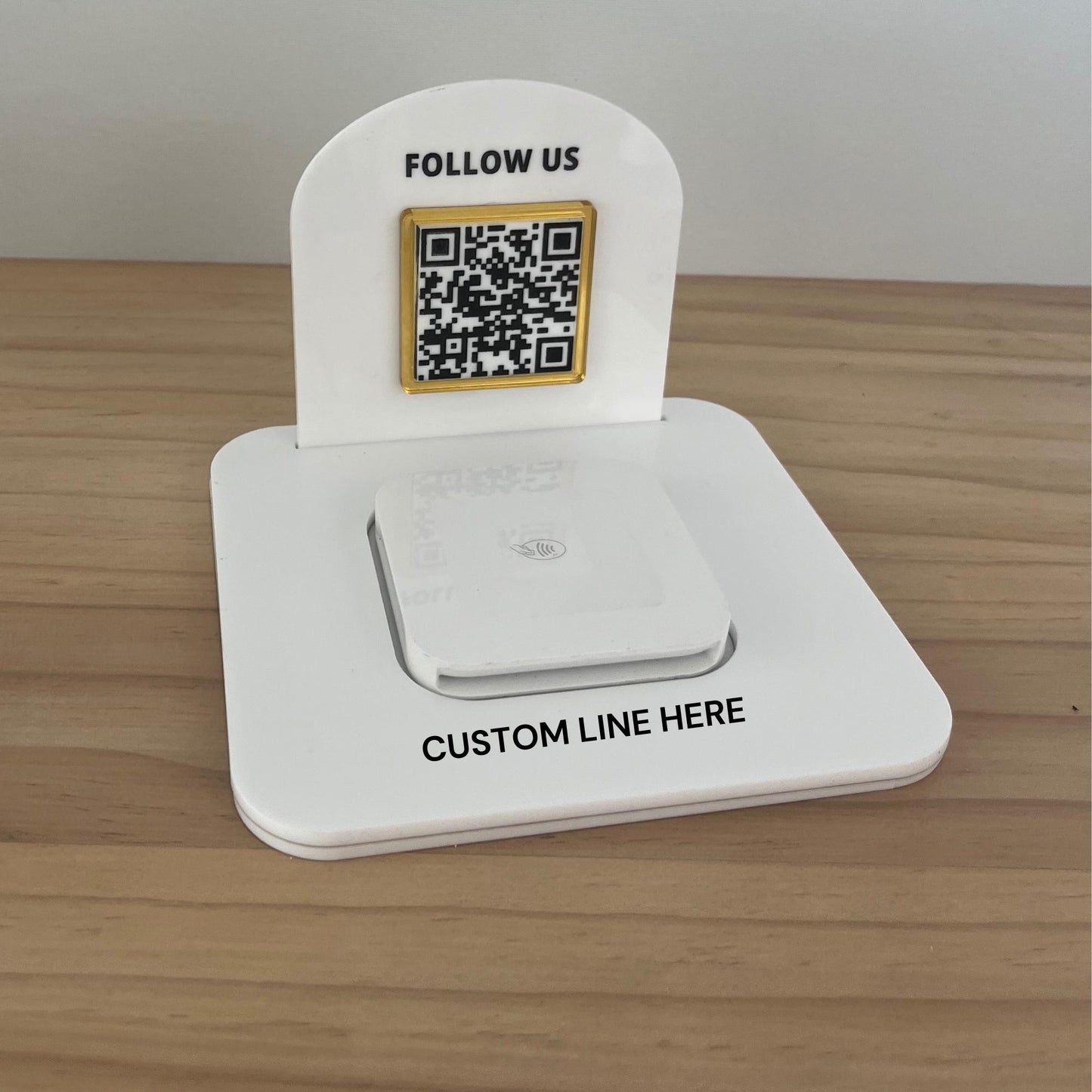 Custom social media QR code stand