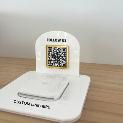 Custom social media QR code stand
