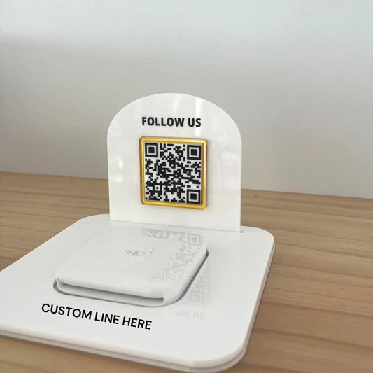 Custom social media QR code stand