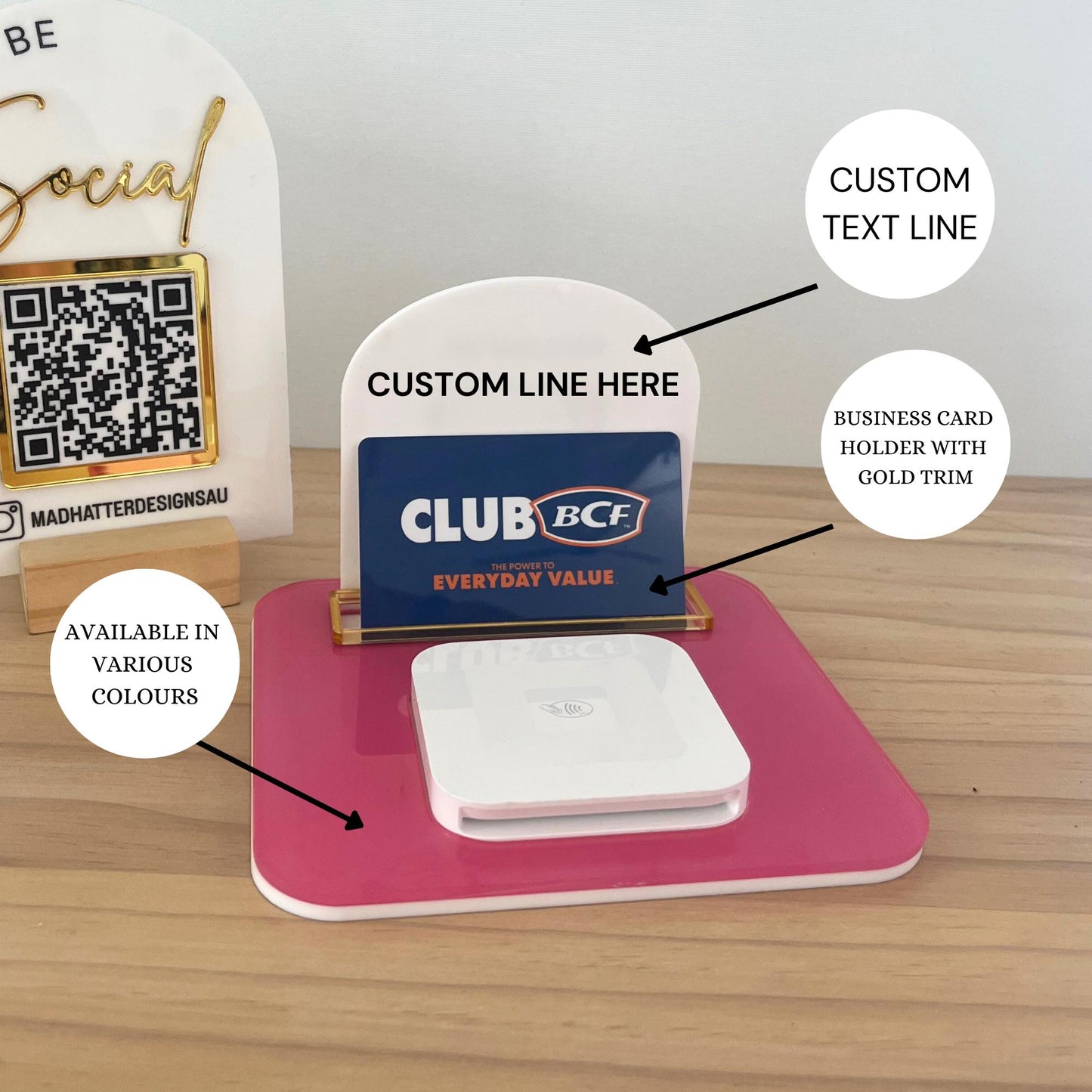 Custom social media QR code stand