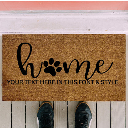 Doormat with home Paw Print