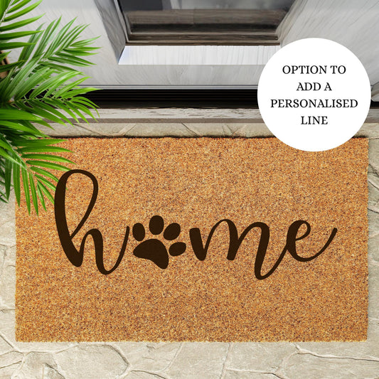 Doormat with home Paw Print