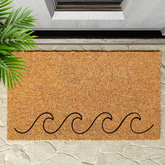 Ocean wave print doormat