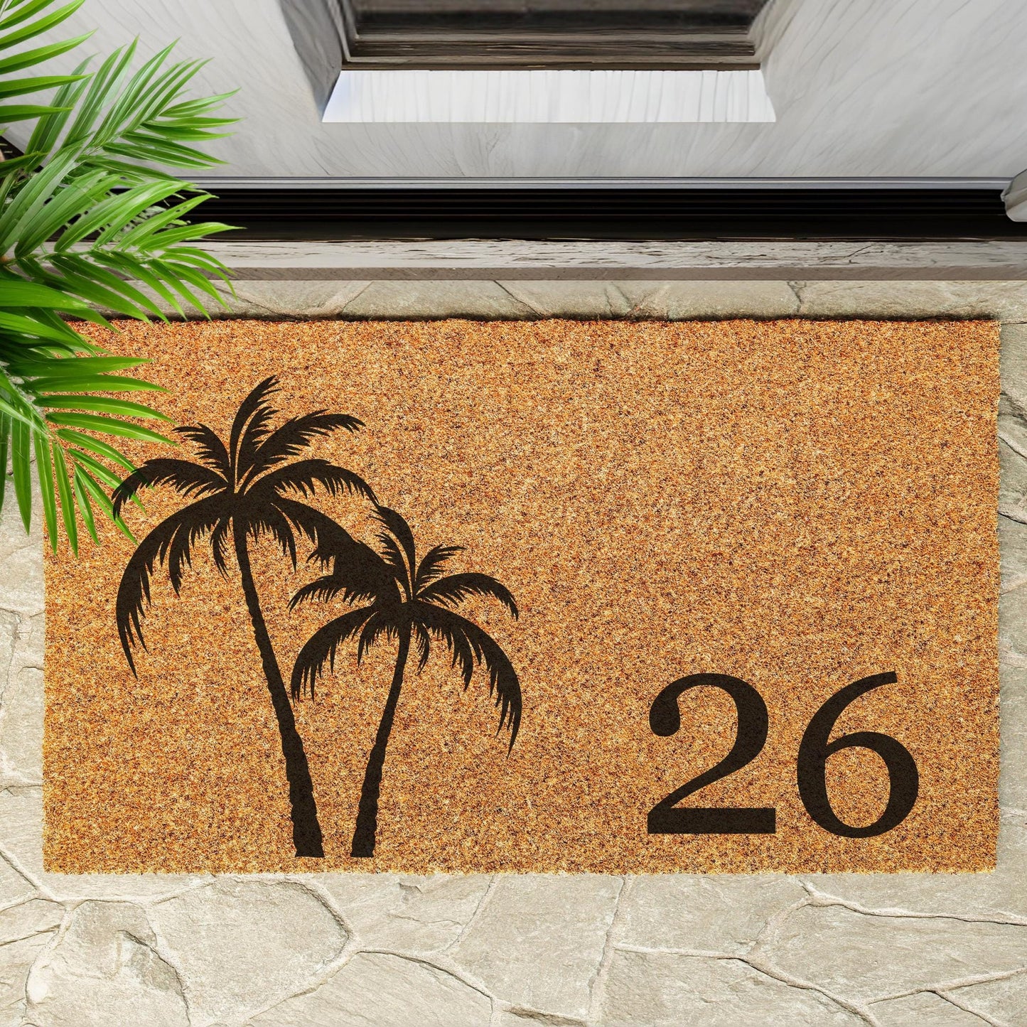 Doormat palm tree design