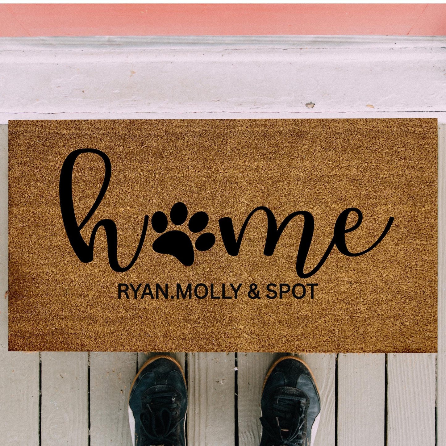 Doormat with home Paw Print