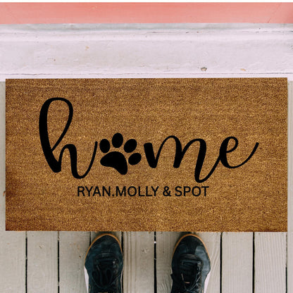 Doormat with home Paw Print