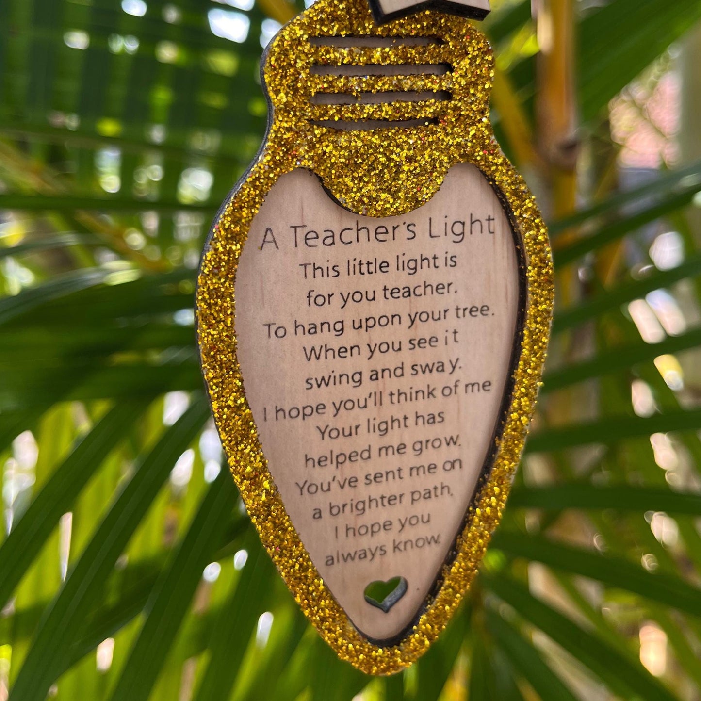 Teacher's Light Glitter Ornament