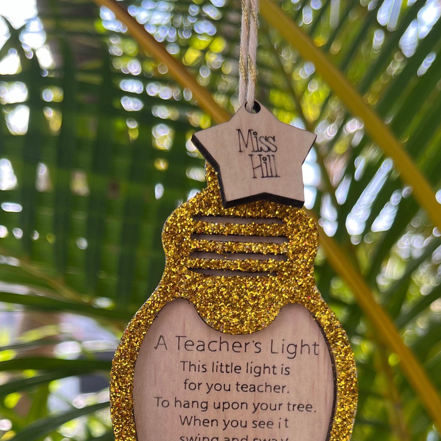 Teacher's Light Glitter Ornament