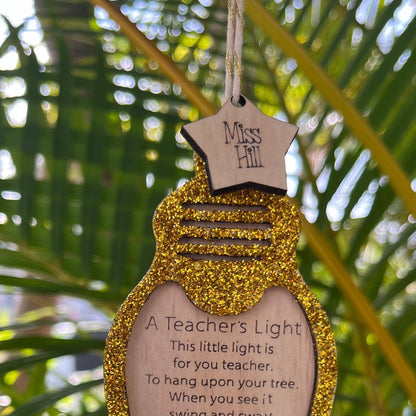 Teacher's Light Glitter Ornament