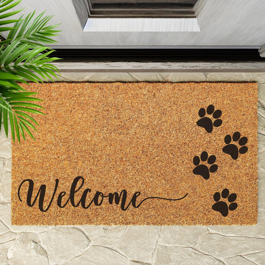 Doormat with paw prints