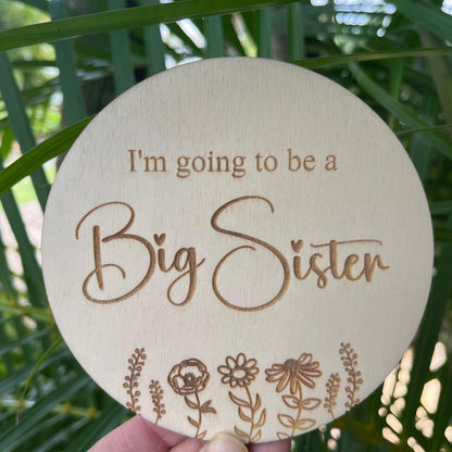 Baby announcement wooden plaque wildflower design
